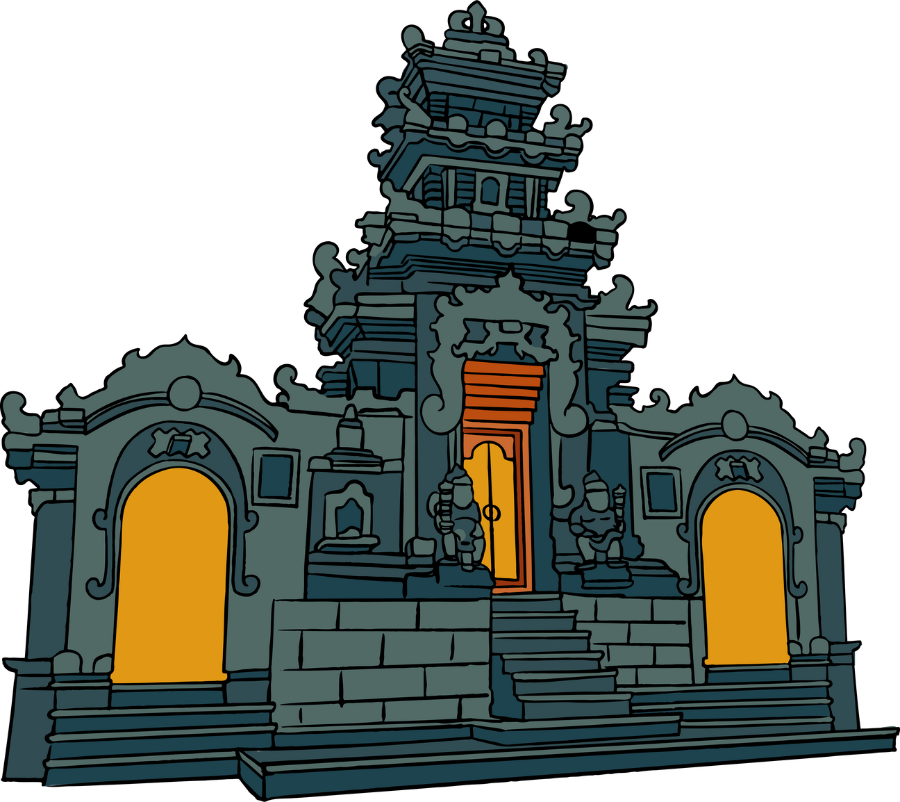 Indonesian Pura Building Hinduism