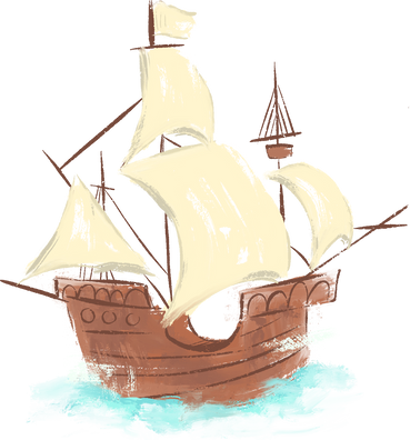 Rough Painted Pirate Ship