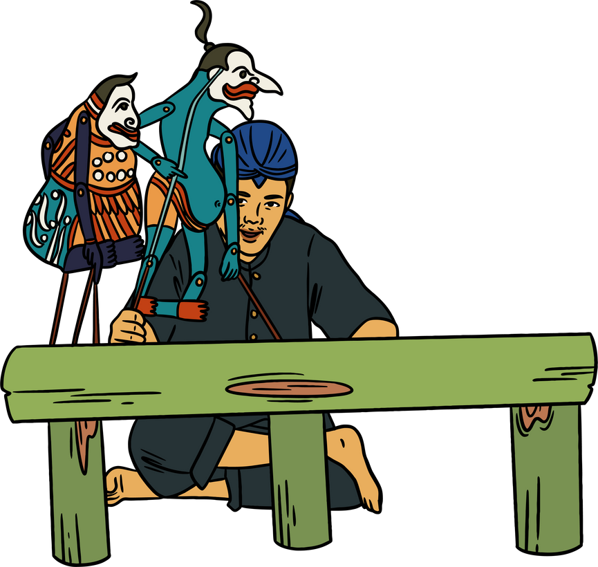 Wayang Garing Shadow Puppet Serang Illustration