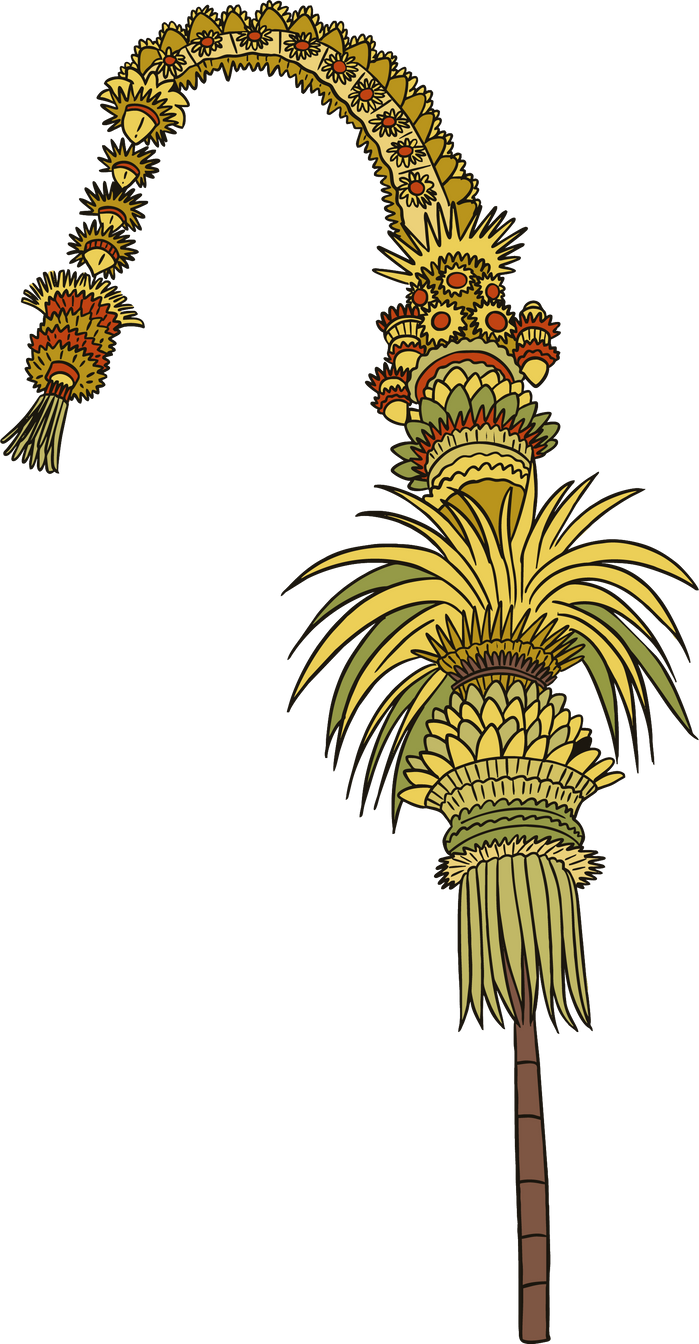 Penjor, symbol of prosperity in the religious Galungan Balinese Indonesian culture